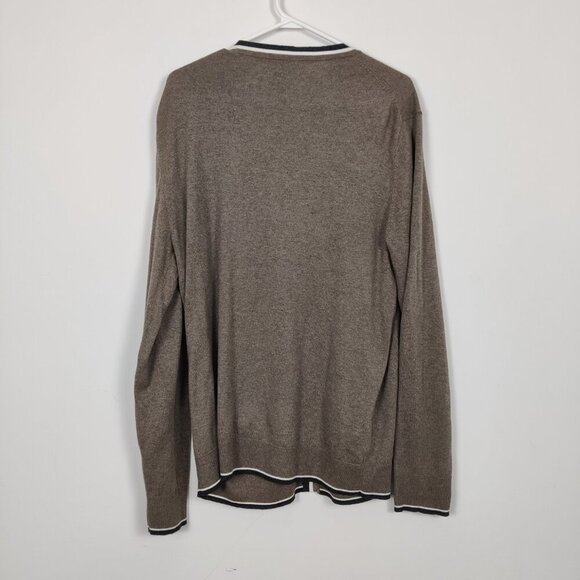 Gap Men's Button Down V-neck Cardigan Sweater Size Large 100% Cotton Academia - Picture 5 of 9